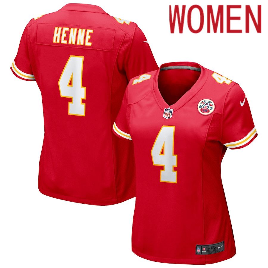 Women Kansas City Chiefs #4 Chad Henne Nike Red Game NFL Jersey->women nfl jersey->Women Jersey